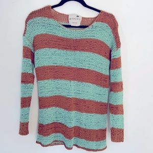 Kensie Striped Light Sweater Size Medium